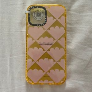 Casetify iPhone 12 case- yellow with peach pattern